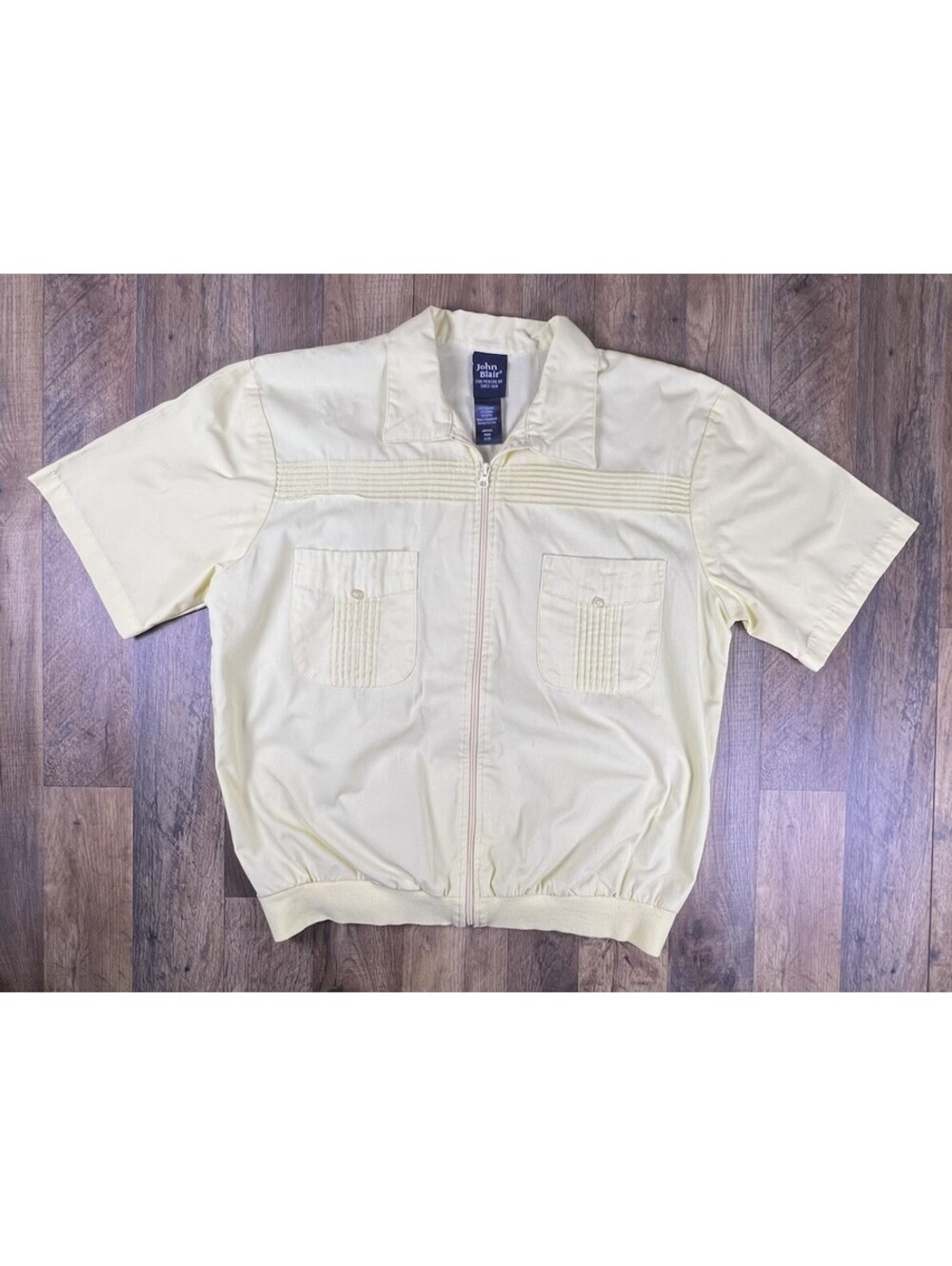 Vintage 90s John Blair Full Zip Golf Short Sleeve Polo Jacket Large Grandpa Dad